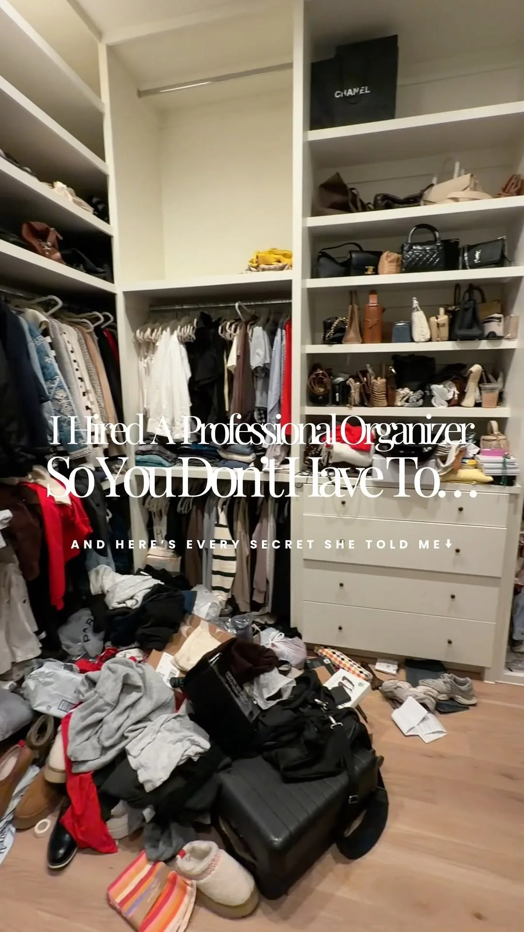 SAVE this post if your closet feels full but still isn’t working the way you want it to…
This is Part 2 of my closet organization series, where I’m breaking down tips on how my professional organzier grouped and placed everything so it’s easier to maintain long term:
- Reimagine your closet and plan where you want things to live
- Place the clothing items you wear most in the most accessible spots
- Slim hangers aren’t a necessity, but they help everything hang at the same length and can create more space
- Organize like items with like items (cardigans, jackets, and sweatshirts together)
- Keep short-sleeve and long-sleeve blouses together (separate by sleeve length and/or color if you’d like so things are easy to find)
- Put all short dresses together and all long dresses together
- Store seasonal items in bins if you have room, or toward the back of your closet for an easy seasonal swap
Follow along to see the progress and end results, and comment CLOSET for links to all the bins, hangers, shelf solutions, and organizing pieces sent straight to your messages ✨
Closet Organization
Closet Reset
Home Organization
LinkDM *068*